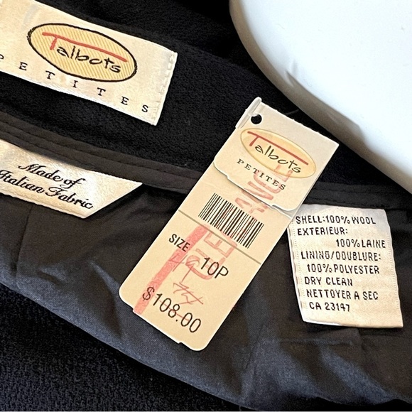 NWT! ($108) Women's Petite Navy Pleated Pants Trouser Relaxed Fit 100% Wool, 10P - Picture 2 of 11